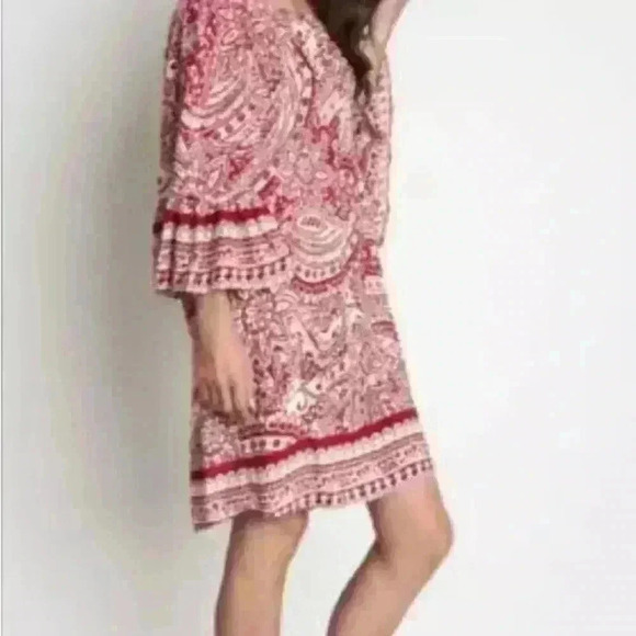 Red Paisley Tunic Dress - Picture 2 of 4
